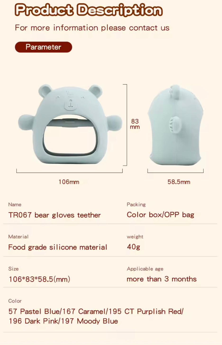 Silicone Bear Mitten Teether