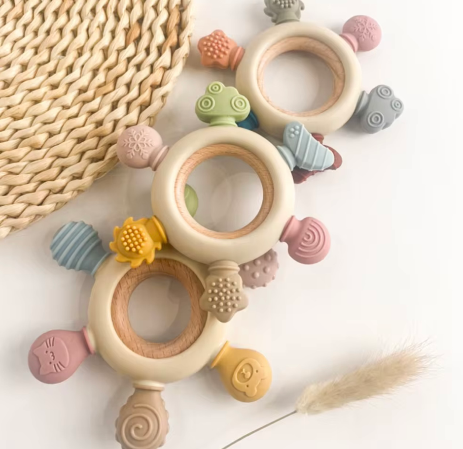 Silicone Wooden Ring Teether