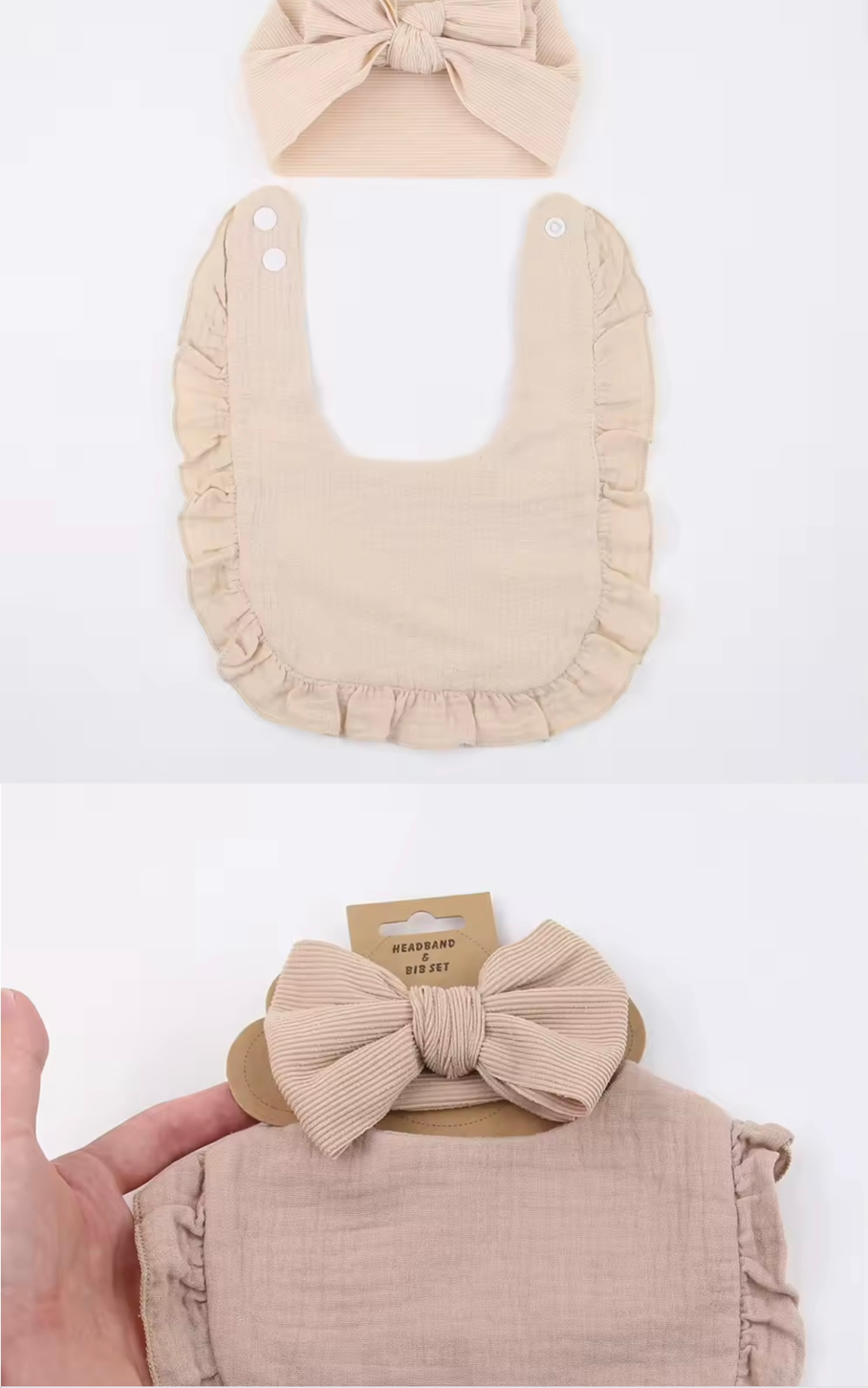 Bib Set/Bow Headband