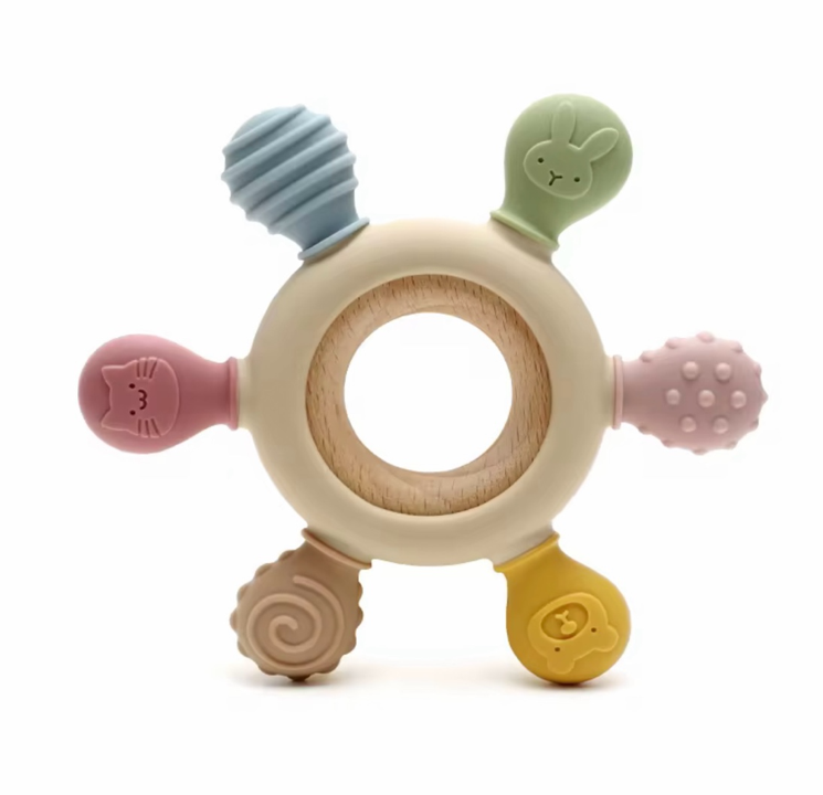 Silicone Wooden Ring Teether