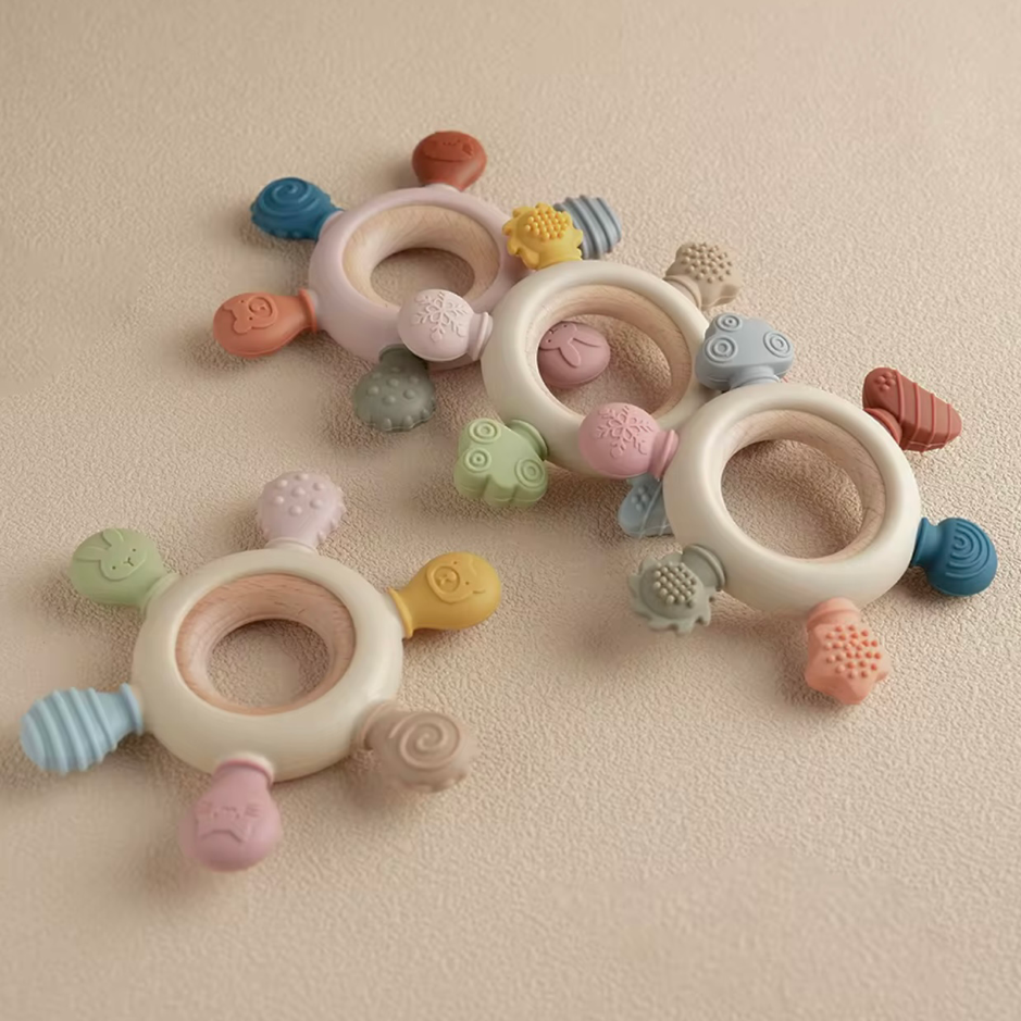 Silicone Wooden Ring Teether