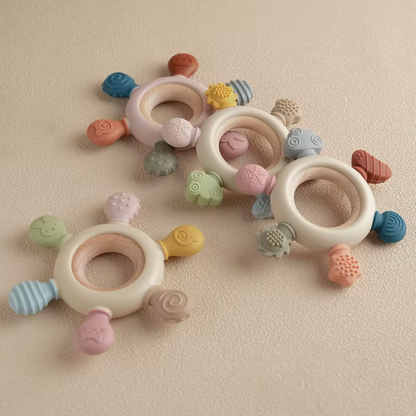 Silicone Wooden Ring Teether