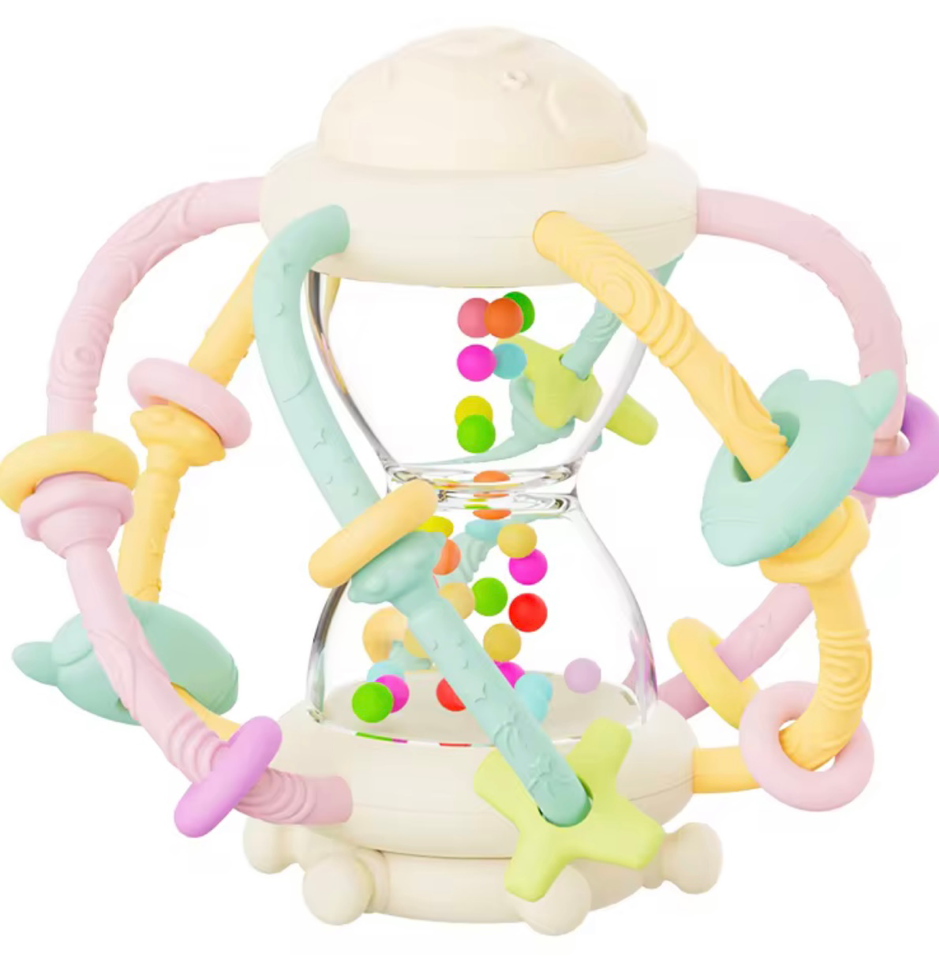 Baby Hourglass Silicone Rattle Teether