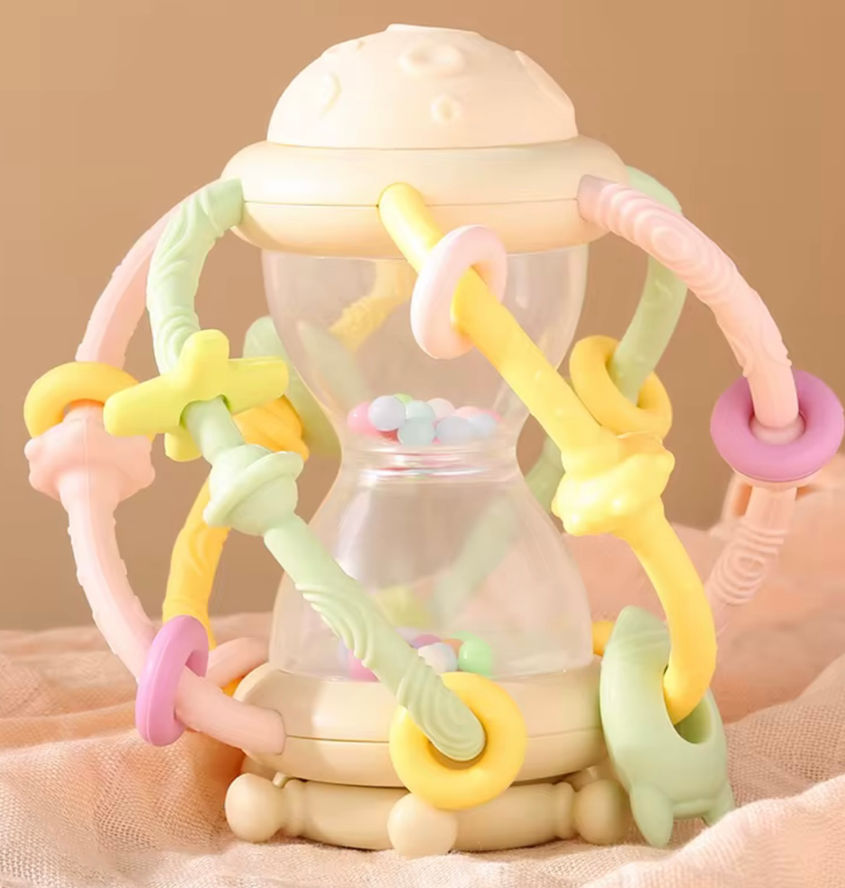 Baby Hourglass Silicone Rattle Teether