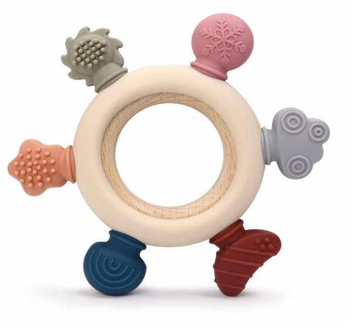 Silicone Wooden Ring Teether