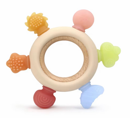 Silicone Wooden Ring Teether