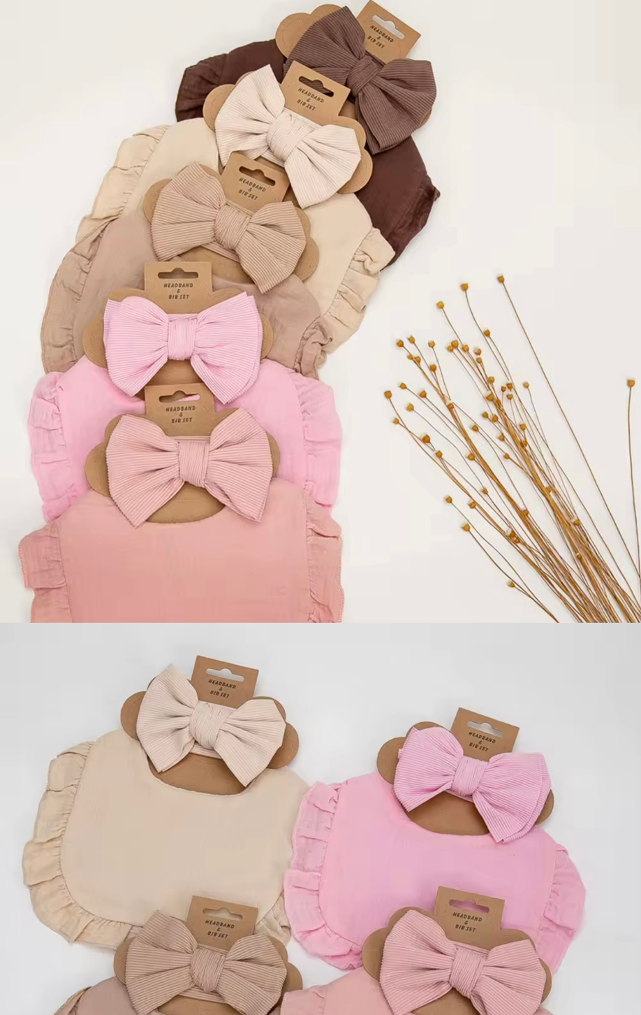 Bib Set/Bow Headband