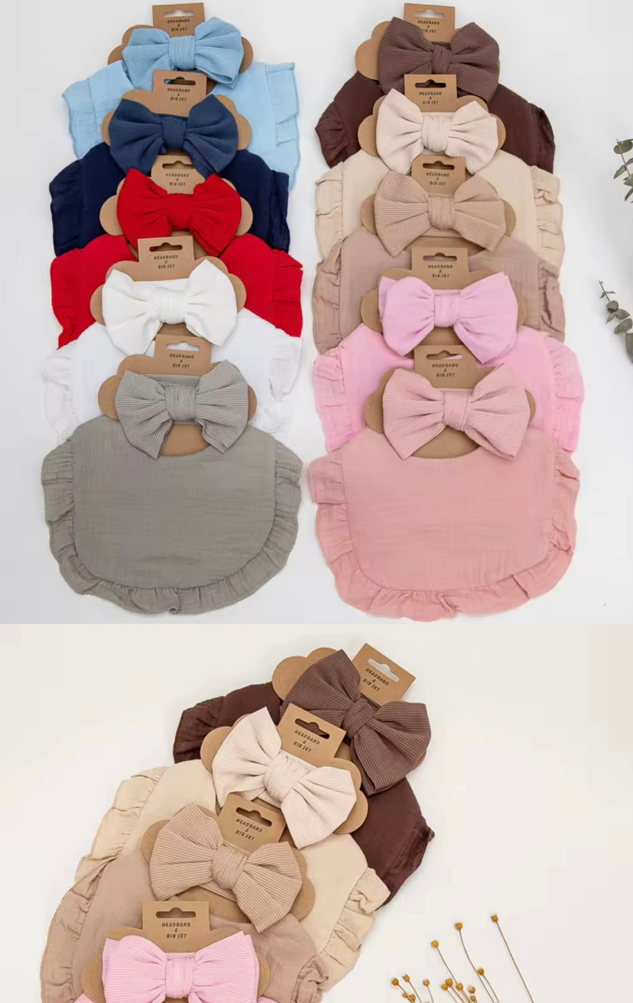 Bib Set/Bow Headband